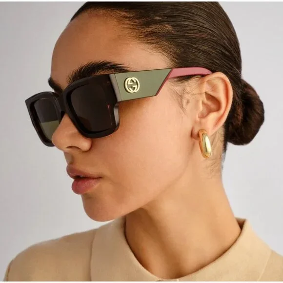 NEW GUCCI SUNGLASSES HAVANA WOMEN EYEWEAR GUCCI - Picture 3 of 4